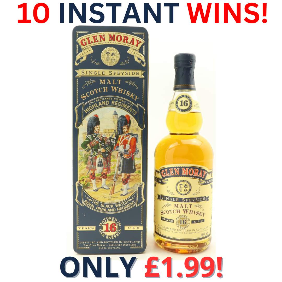 Glen Moray 16 Yr Old Highland Regiments The Black Watch Royal Highland Regiment + 10 Instant Wins |1833!