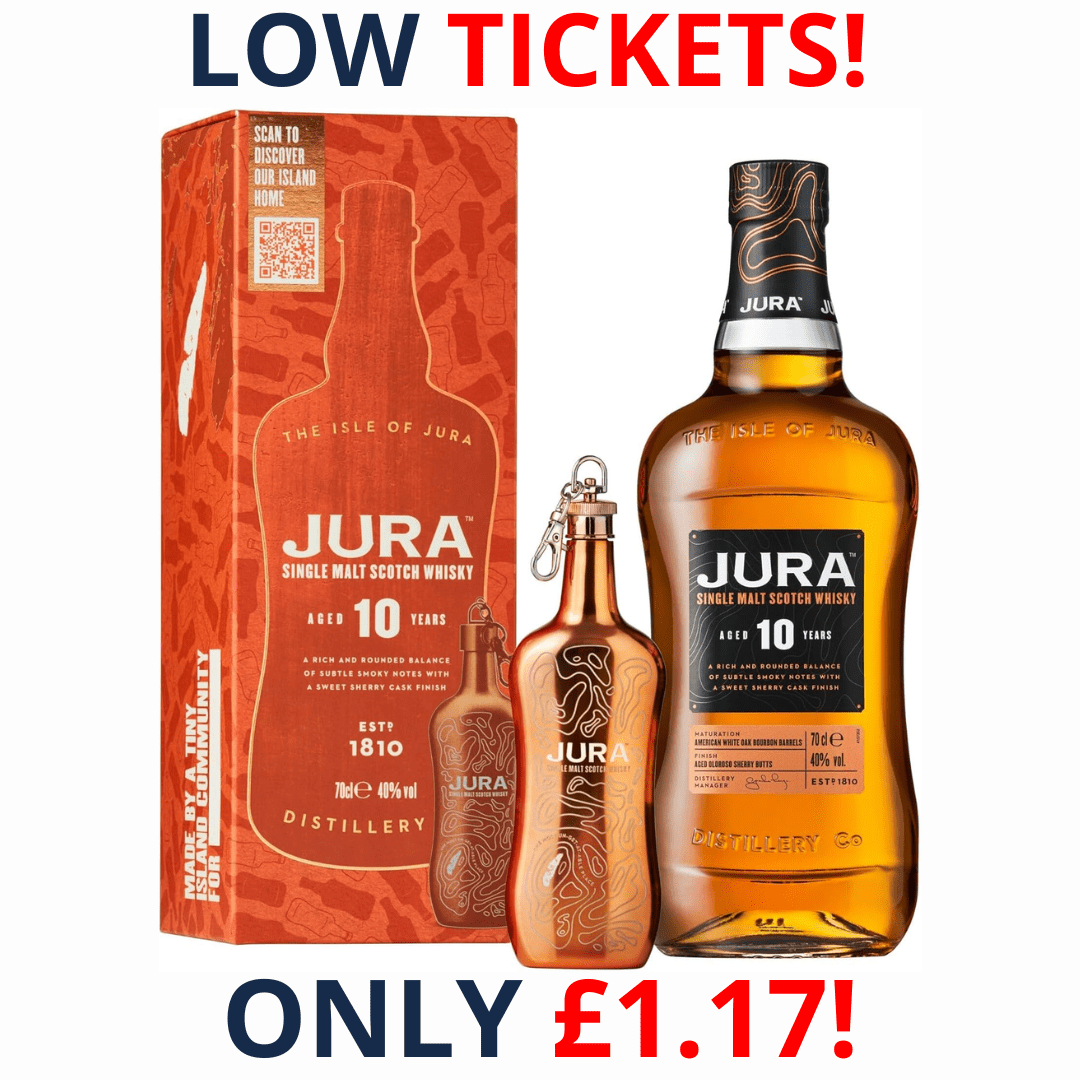 Jura 10 Year Old Single Malt with Whisky Hip Flask Whisky Gift Set | 3095!