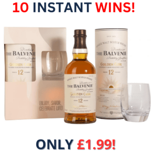 The Balvenie 12 Year Old Golden Cask Single Malt Scotch Whisky Rum Cask Finish Travel Retail Exclusive Speyside Whisky & Glass in Gift + 10 Instant Wins | 3220!